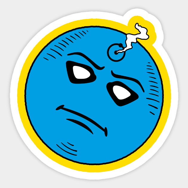 Blue God Smiley Sticker by demonigote